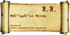 Mátyási Milda névjegykártya